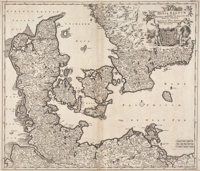 Kingdom of Denmark with Duchies of Holstein and Schleswig, Danish Islands, and Provinces of Jutland, Scania, Blekinge, and Halland by Frederick de Wit